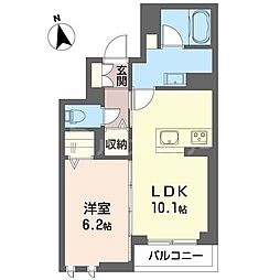 メゾン　ド　ヒロ 2階1LDKの間取り