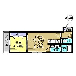 HFR蘇我 A棟 2階1LDKの間取り