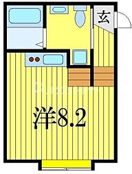 モアナ 1階ワンルームの間取り