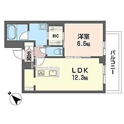 セレスト弁天 1LDKの間取図画像