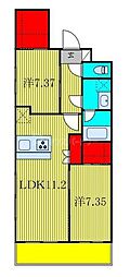 千葉市中央区要町マンション 2LDKの間取図画像