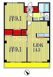 プライド 2LDKの間取図画像