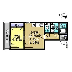 メゾン・ド・Plum蘇我 1LDKの間取図画像