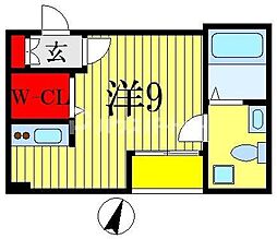 コスモヒルズ千葉 ワンルームの間取図画像