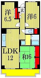 ハーヴェスト本郷 3LDKの間取図画像