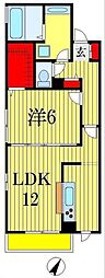 シュテルンハイム 1LDKの間取図画像