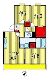 ロイヤルクレッセント西登戸 3LDKの間取図画像