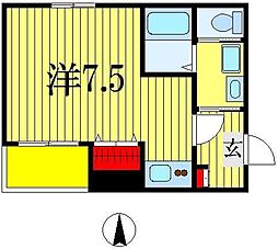 アーバンヒル ワンルームの間取図画像