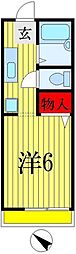 エクセル3 1Kの間取図画像