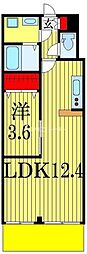 シンシア三番館 1LDKの間取図画像