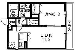 プレミール新検見川 1LDKの間取図画像