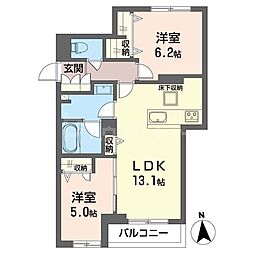 モルド椿森 2LDKの間取図画像