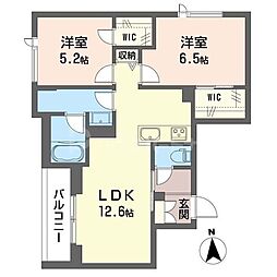 モルド椿森 2LDKの間取図画像