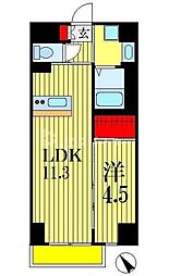 アーバンパレス 1LDKの間取図画像