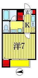ルミエールエタンセルドゥー 1Kの間取図画像