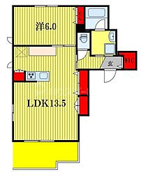 千葉市稲毛区小仲台3丁目マンション 1LDKの間取図画像