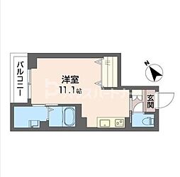 セレナヴィラAIYAII ワンルームの間取図画像