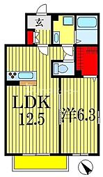 カムフォート蘇我 1LDKの間取図画像
