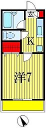 オーパス西千葉 1Kの間取図画像