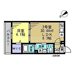 AJ稲毛 1LDKの間取図画像