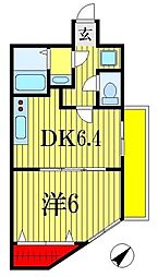 金太郎ヒルズ100 1DKの間取図画像