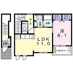 イングルウッド 1LDKの間取図画像