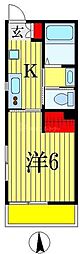 like星久喜A棟 1Kの間取図画像