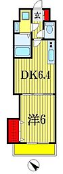 金太郎ヒルズ100 1DKの間取図画像