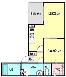 クレセントパーク末広 1LDKの間取図画像
