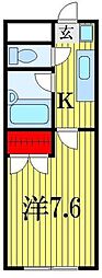 西千葉ハイリビング七番館 1Kの間取図画像