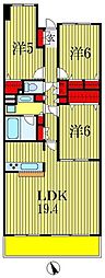 リーベスト西千葉 3LDKの間取図画像