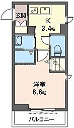 カーサレジオ 1Kの間取図画像
