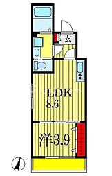 アリアラクス 1LDKの間取図画像