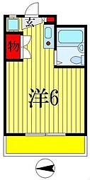 グリーンハイツ ワンルームの間取図画像