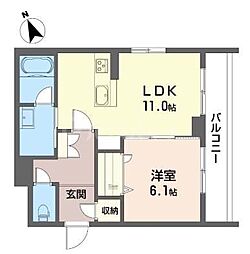 ペリエレジデンス作草部A 1LDKの間取図画像