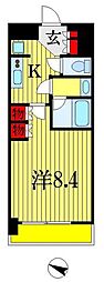 パークアクシス千葉新町 1Kの間取図画像