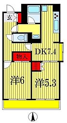 アーバンエクセル蘇我 2DKの間取図画像