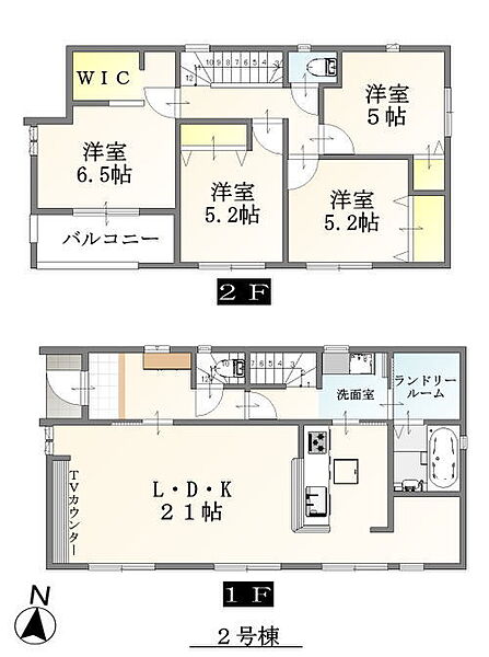 2号棟：土地面積203.00m2建物面積110.96m2価格4,090万円