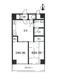 ハイツオーエド 2DKの間取図画像