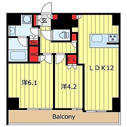 クレストコート東日暮里 2LDKの間取図画像