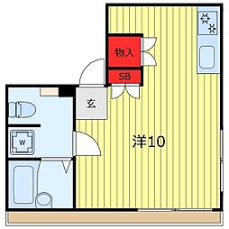 ダイヤモンドレジデンス東日暮里 ワンルームの間取図画像