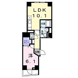 チアーズ千駄木 3階1LDKの間取り