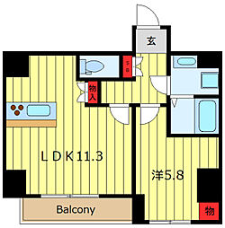 MON CHATON 7階1LDKの間取り