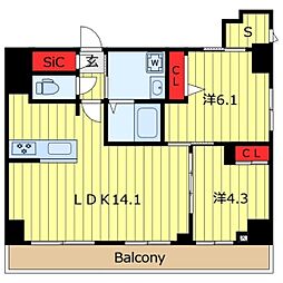 Alivis東京尾久 10階2SLDKの間取り