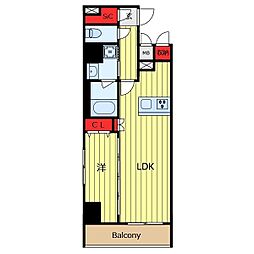 ハーモニーレジデンスグローバルキャピタル 10階1LDKの間取り
