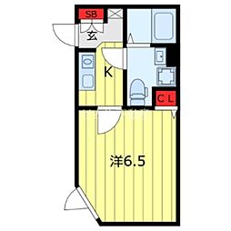 レピュア三ノ輪レジデンスII 4階1Kの間取り