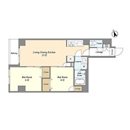 アルファコート町屋 3階2LDKの間取り