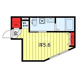 ベルシードステアー日暮里 1階ワンルームの間取り