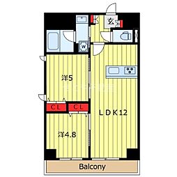 ティモーネグランデ田端ノルド 12階2LDKの間取り