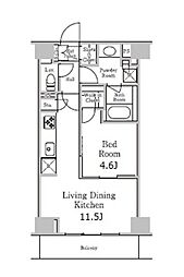 レジディア千駄木 3階1LDKの間取り